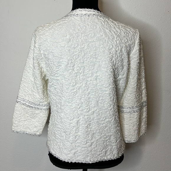 Laura Ashley size Medium Petite 3/4 sleeve zip up cardigan / blazer - Picture 6 of 12